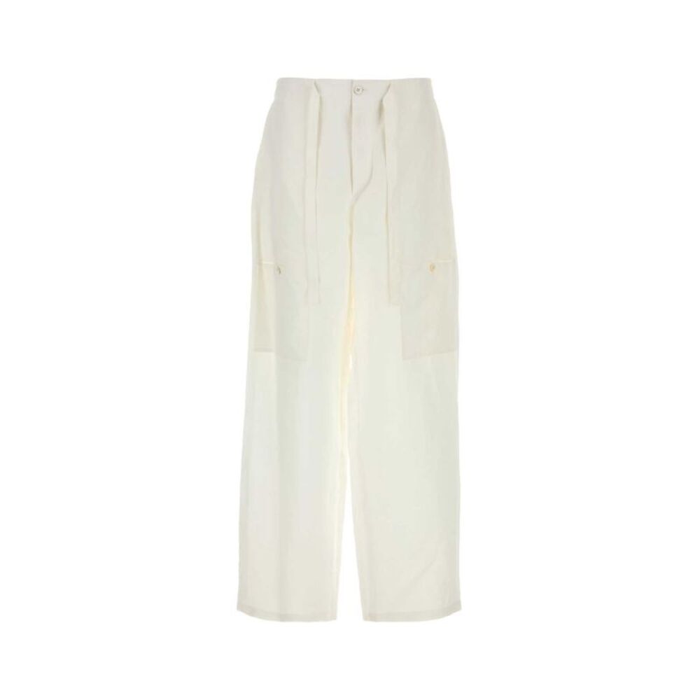 Jil Sander Men White Linen Cargo Pant